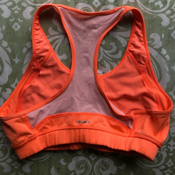 Neon orange TECHFIT sports bra - Picture 3 of 3
